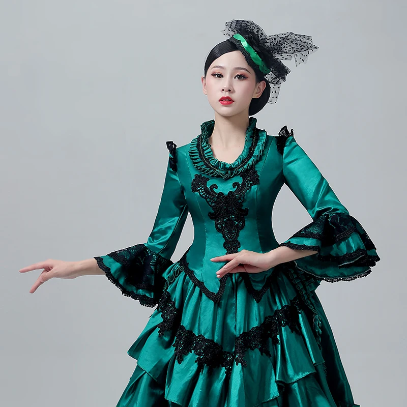 Christmas Victorian Party Green Costume Victorian Bustle Masquerade Dress -  AliExpress 200000345