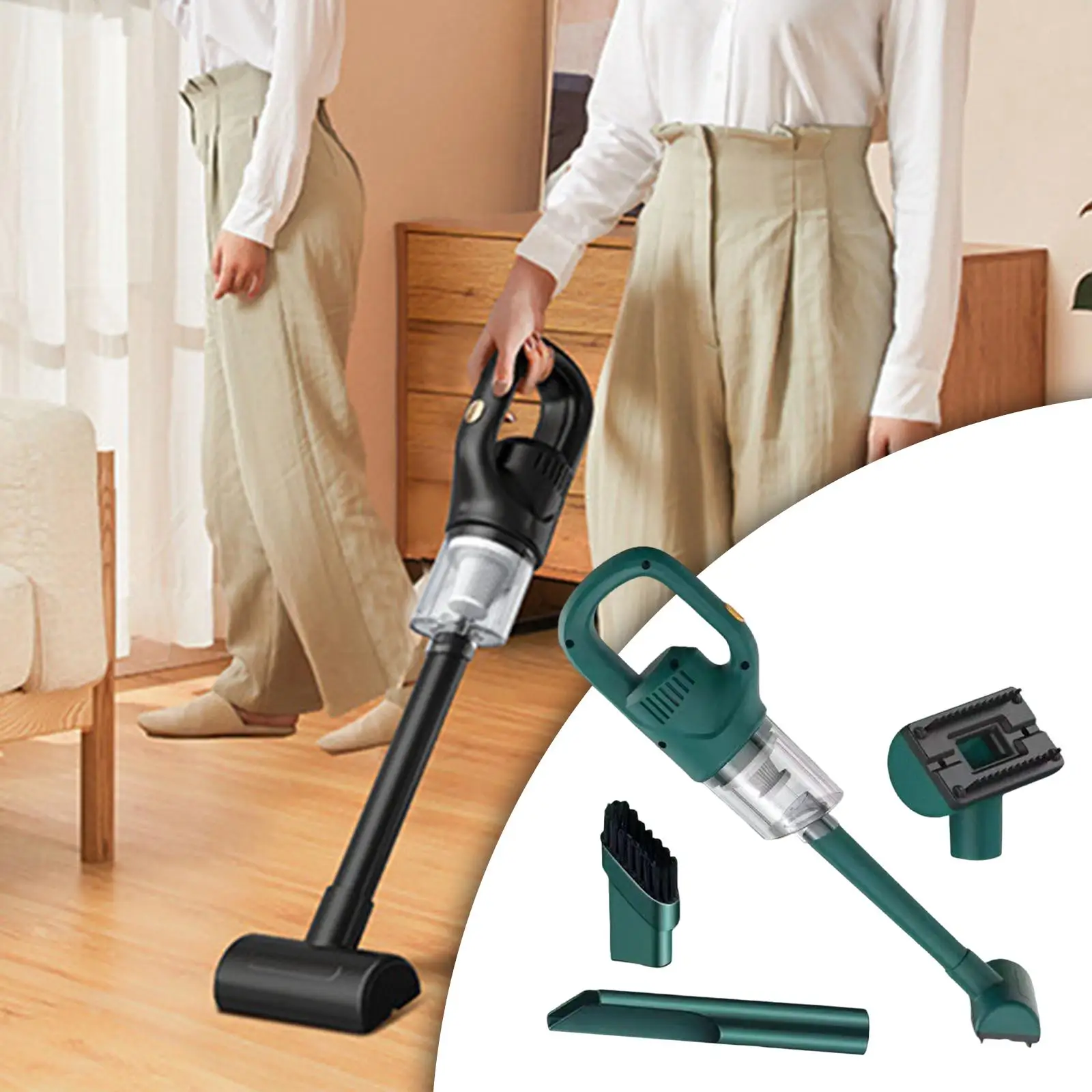 مكنسة سيارة صغيرة لاسلكية 1200 مللي أمبير في الساعة ترشيح عالي الكفاءة 5000PA للسيارات