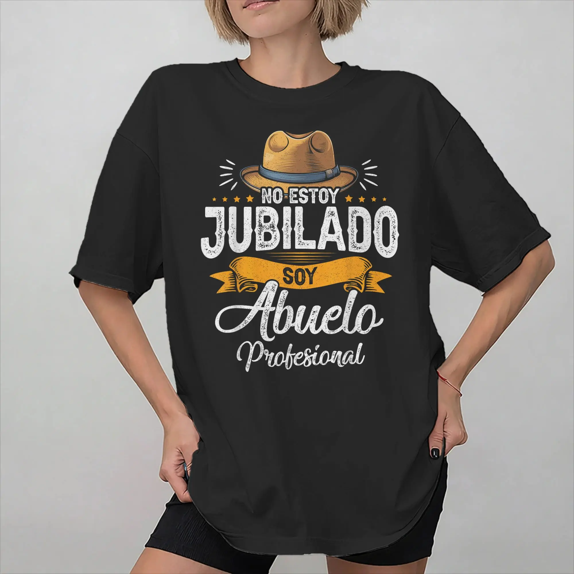 Fashion No Estoy Jubilado Soy Abuelo Profesional  T Shirt For Unisex  Cotton T-shirts Short Sleeve Tops