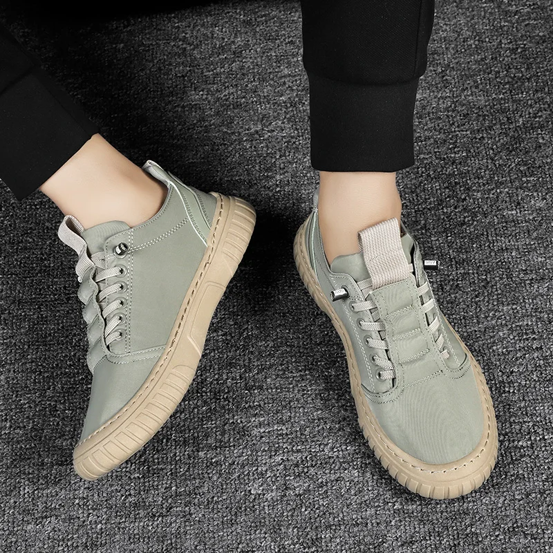 

Men's Casual Shoes for Spring and Summer Breathable Ultra-light Soft-soled Laced Color-blocked Retro Simple Design Casual Shoes