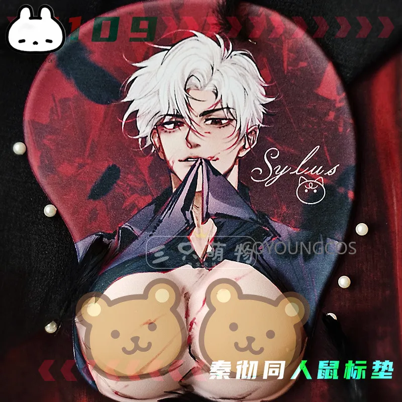 

Коврик для мыши Love and Deepspace Sylus Doujin с подставкой для запястья, нескользящий, прочный, с гладкой поверхностью, аниме-подарок