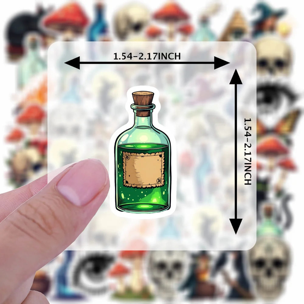 35-70 قطعة الهيكل العظمي ماجيك ملصقات الرجعية الفن الكتابة على الجدران الشارات Diy بها بنفسك السفر الأمتعة الغيتار الثلاجة محمول الكتابة على الجدران ملصق الشارات