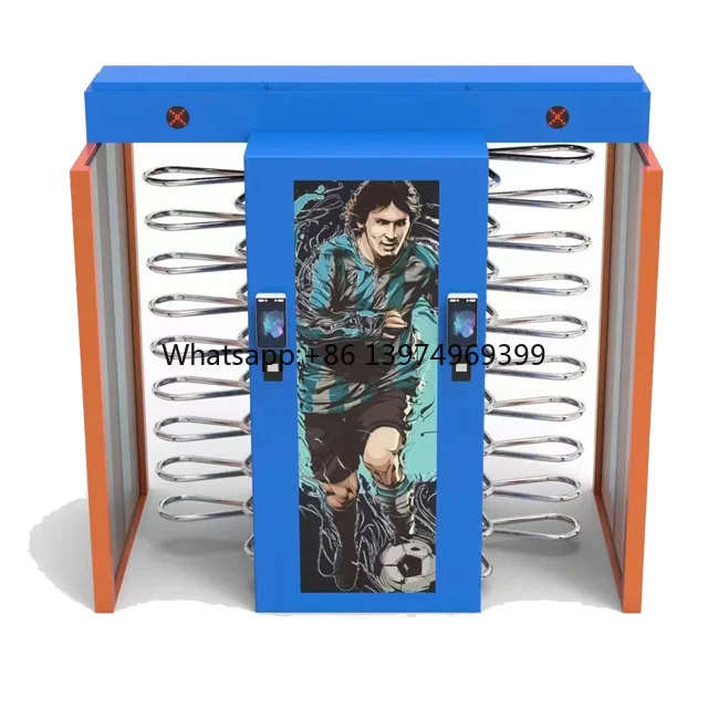 Basketball Court Gymnasium Special Paint Security Entrance Scan System  Sliding Turnstile Security Swing Barrier Gate for