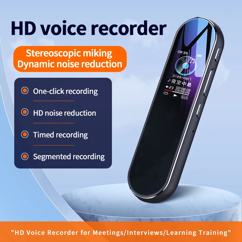 128GB Multi Functional Voice Recorder High Definition Noise Reduction Timed Recording One Click Recording Pen MP3 Music Player