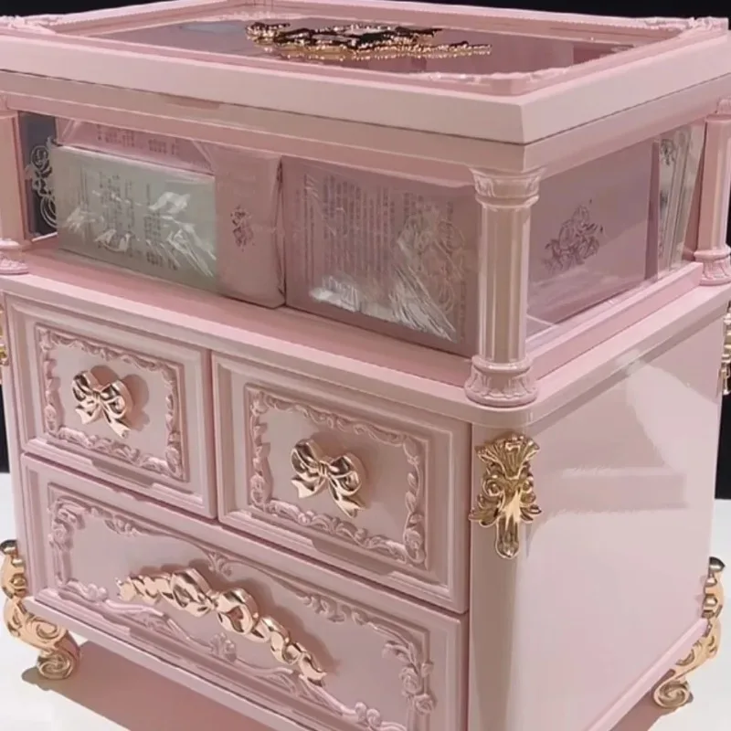 Large Capacity Multi-grid Storage Cabinet Jewelry Cosmetic Skin Care Organizer Gift Packaging Box Household Desktop Storage Case