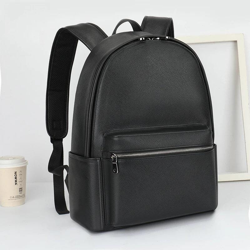 Backpack, new first-layer cowhide men's backpack, genuine leather computer bag, business travel backpack.