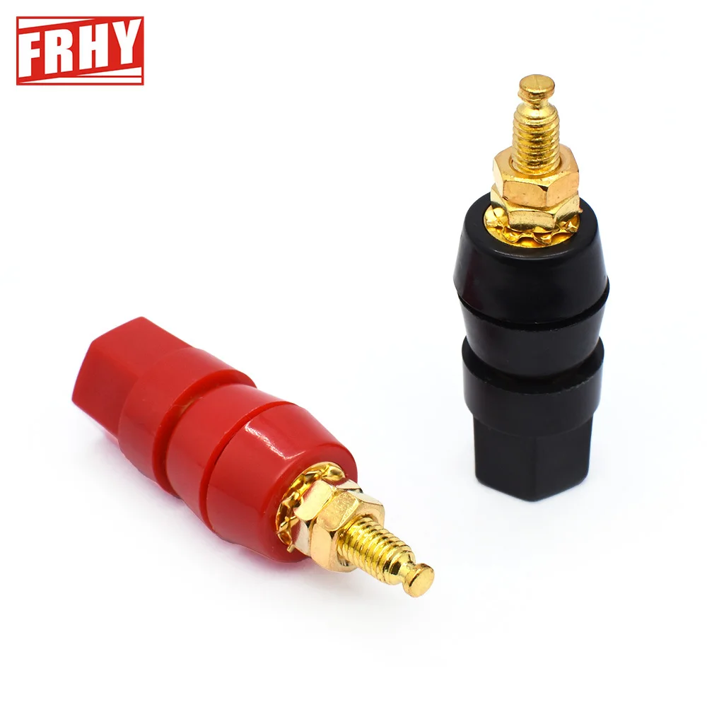 2 Pcs Banana Socket Test Probe Adapter, 4mm Binding Post for Audio/Speaker, Black & Red, Easy Connect, High Quality