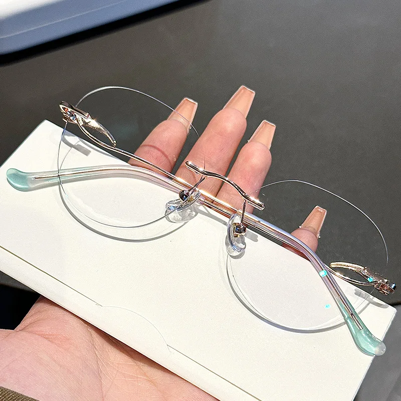 

AOLIYA Man Woman Luxury Rimless Glasses Business Spectacle Ultra light Optical Prescription Frames Man