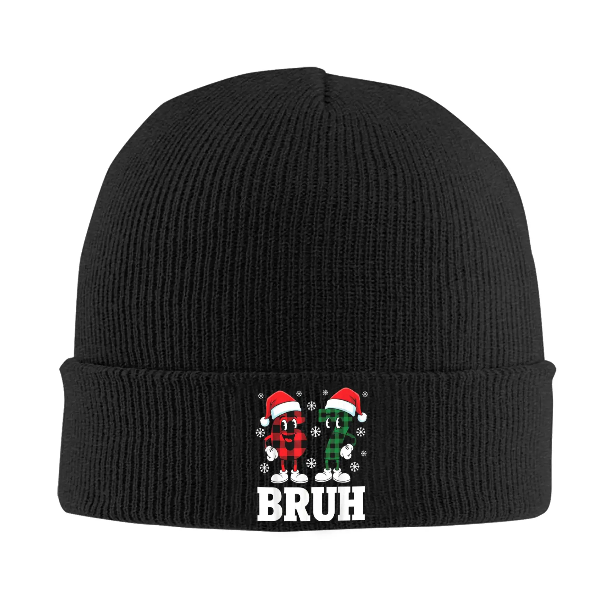 67 Six Seven Funny  Christmas Bruh Italian Brainrot Meme Beanie Hats Knit Hat Men Women Vintage Thermal Elastic Caps Autumn