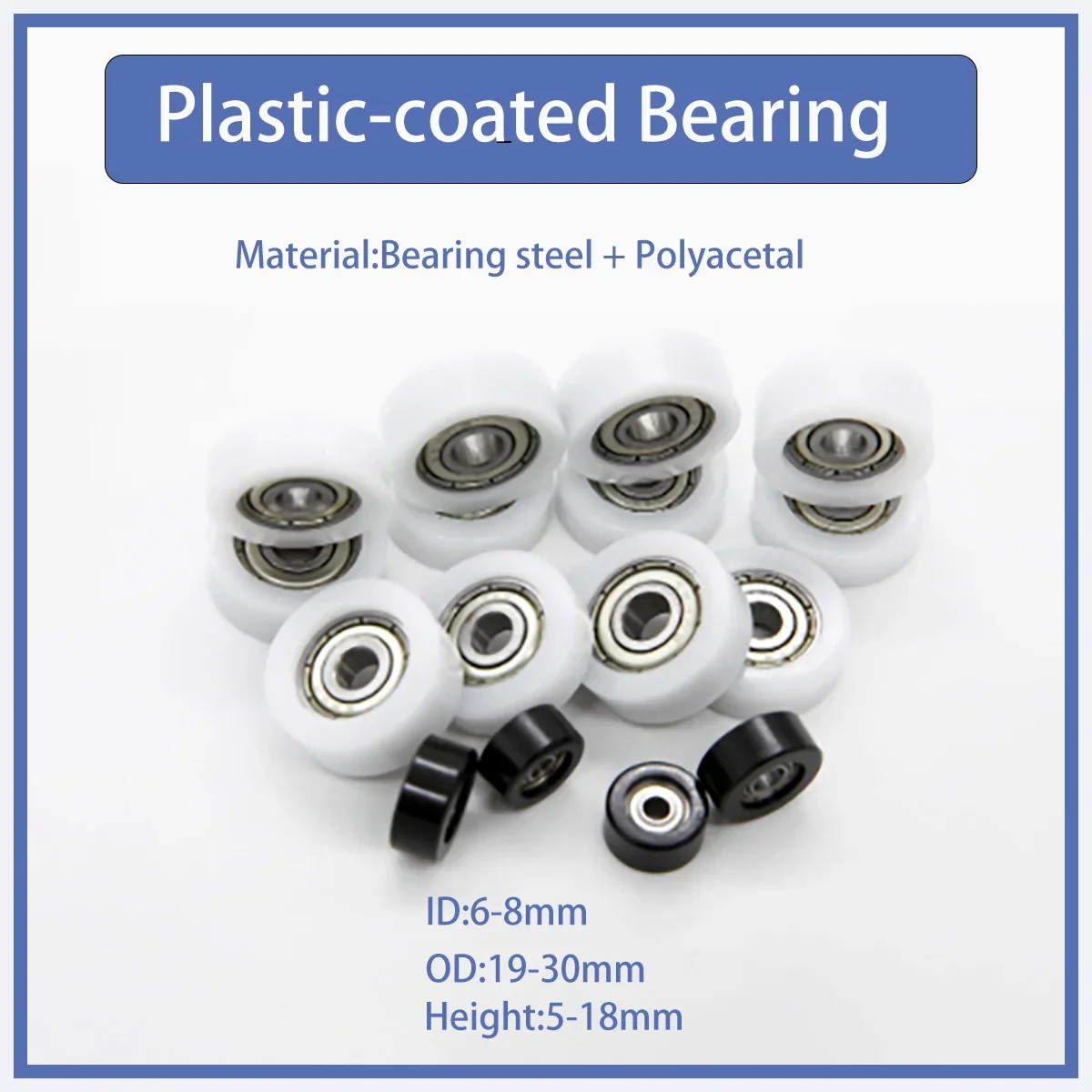 

High Load-Bearing/Wear-Resistant Hard Wheel/Plastic-coated Bearing Nylon Small Pulley POM Guide Wheel Plastic Roller