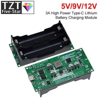 TZT Type-C 15W 3A Fast Charge UPS Power Supply / 18650 Lithium Battery Charger Module DC-DC Step Up Booster Converter 5V 9V 12V
