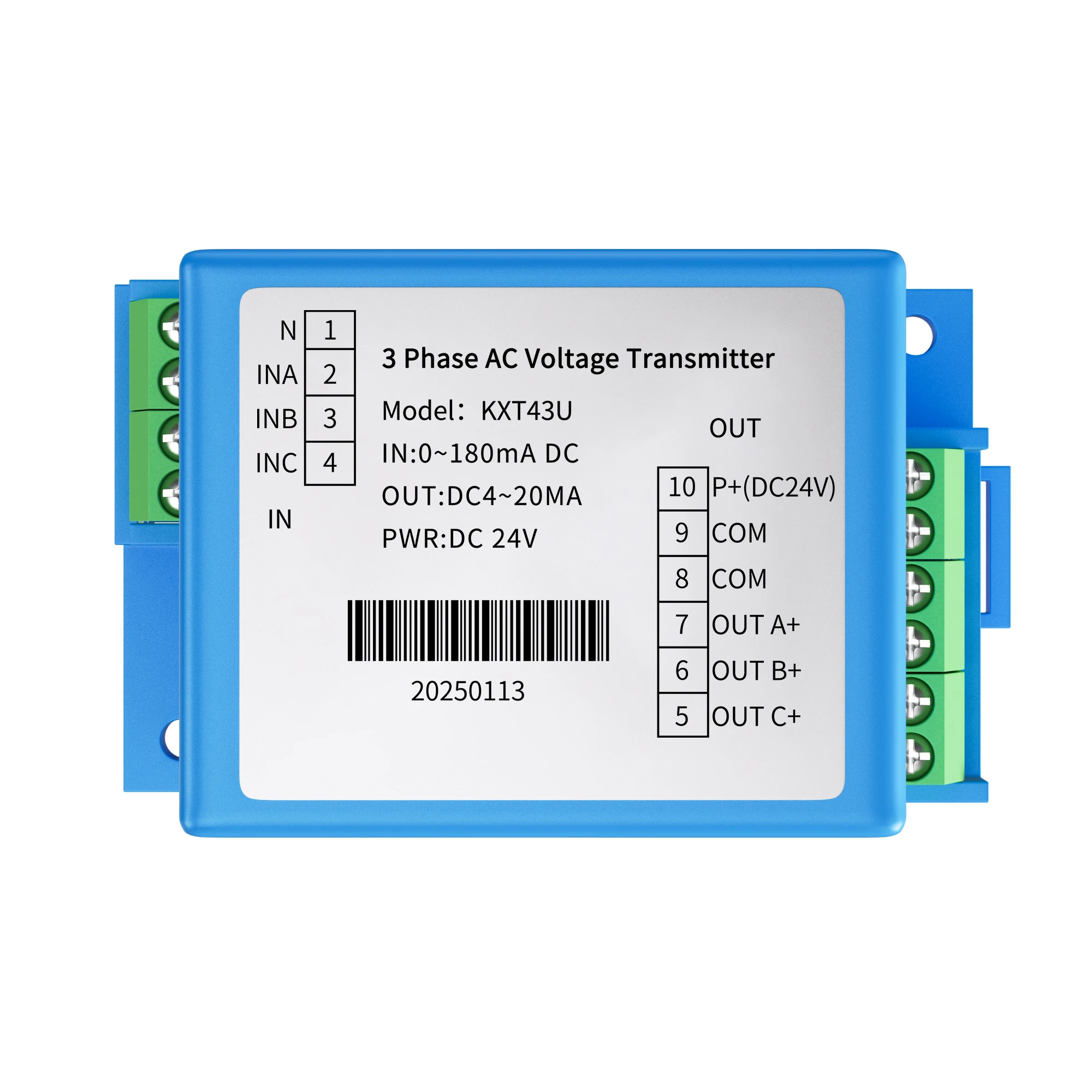 

3 Phase Voltage Transmitter 4-20mA 0-10V RS485 3P3W 3P4W AC Voltage Transducer 0-100V 0-500V 0-300V Voltage Sensor Converter