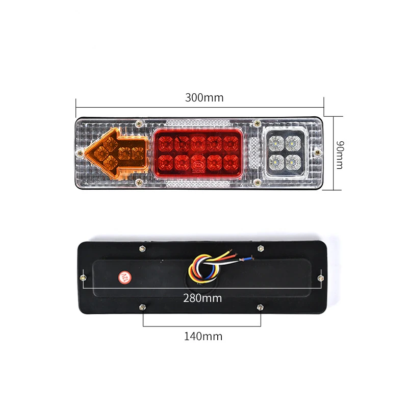 2X All in One Rear Tail Lamp 19 LED Turn Signal Stop Brake Reversing Lights 12V 24V Truck Lorry Tractor Pickup Bus Car Motorhome