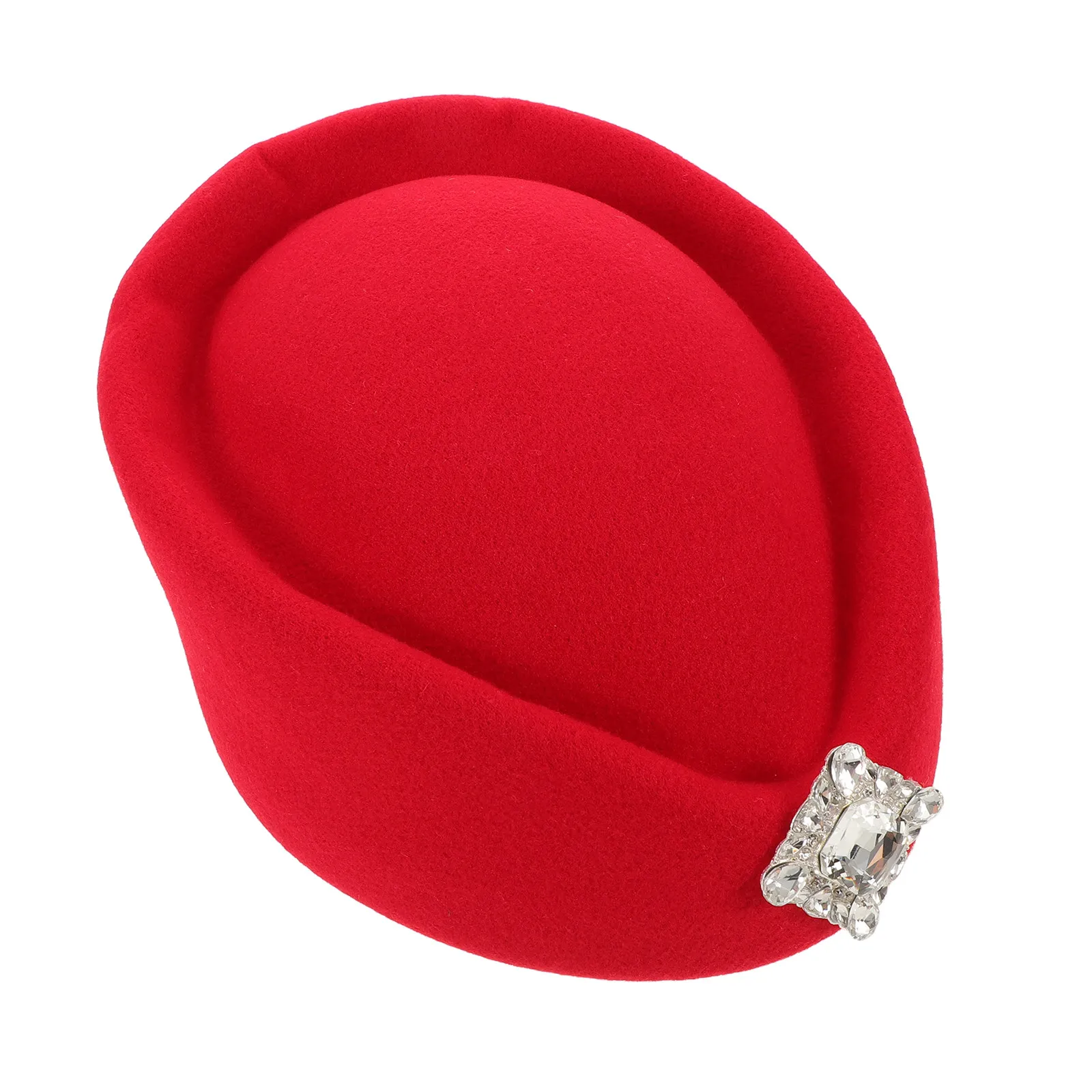 

Air Hostess Beret Hat Women's Red Classic British Attendant Cap for Stage Performance Daily Wear Stewardess