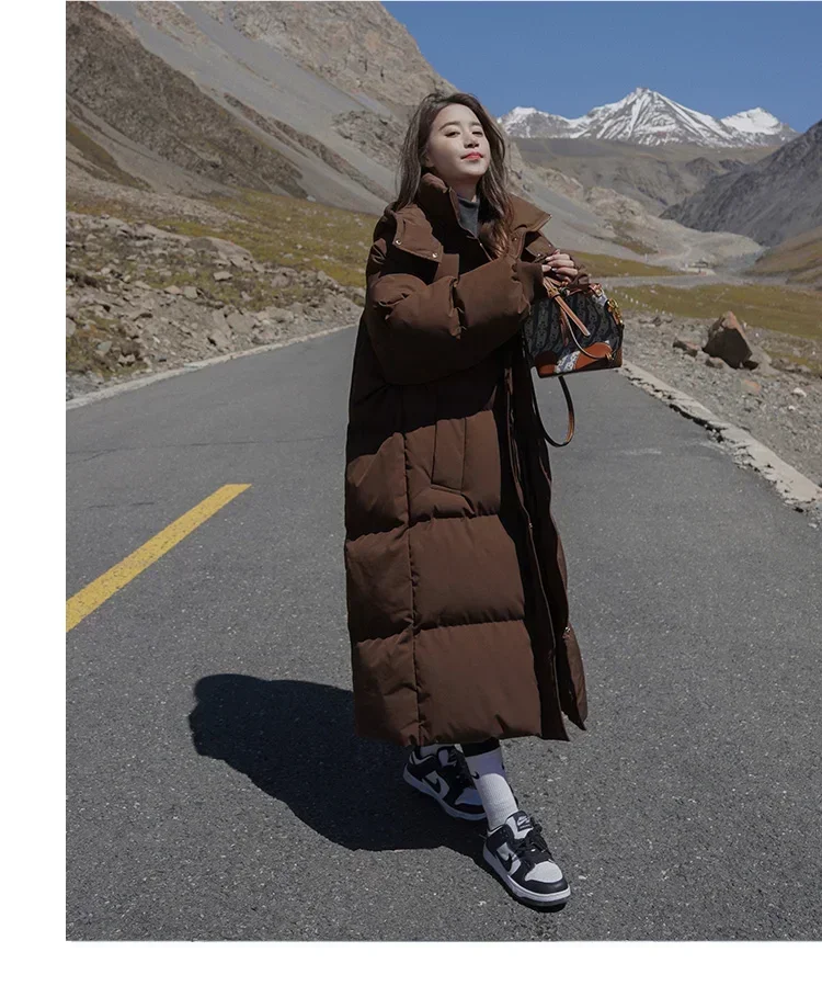 zjaiss 2026 Winter New Down Coats Long-style Cotton Dress Korean Version Large Size Korean Fashion Jackets Heat Parka Feminina