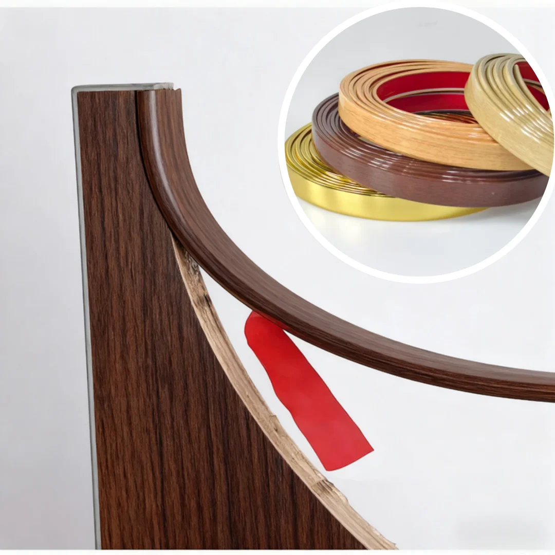 1PC 5m/196.85in Self-adhesive Cabinet Edge Strip,U-shaped Edge Banding,PVC Border Decoration,wardrobe and Desktop Edge Protector