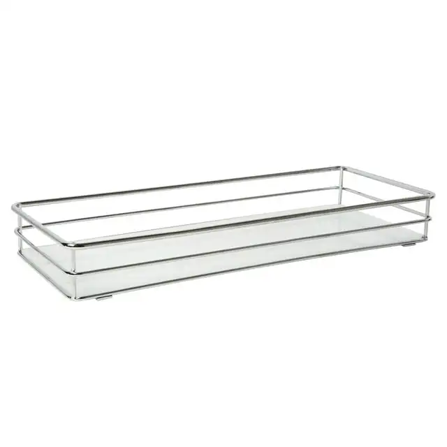 

ELLE Paris Limoges Collection Metal Freestanding Vanity Tray Chrome