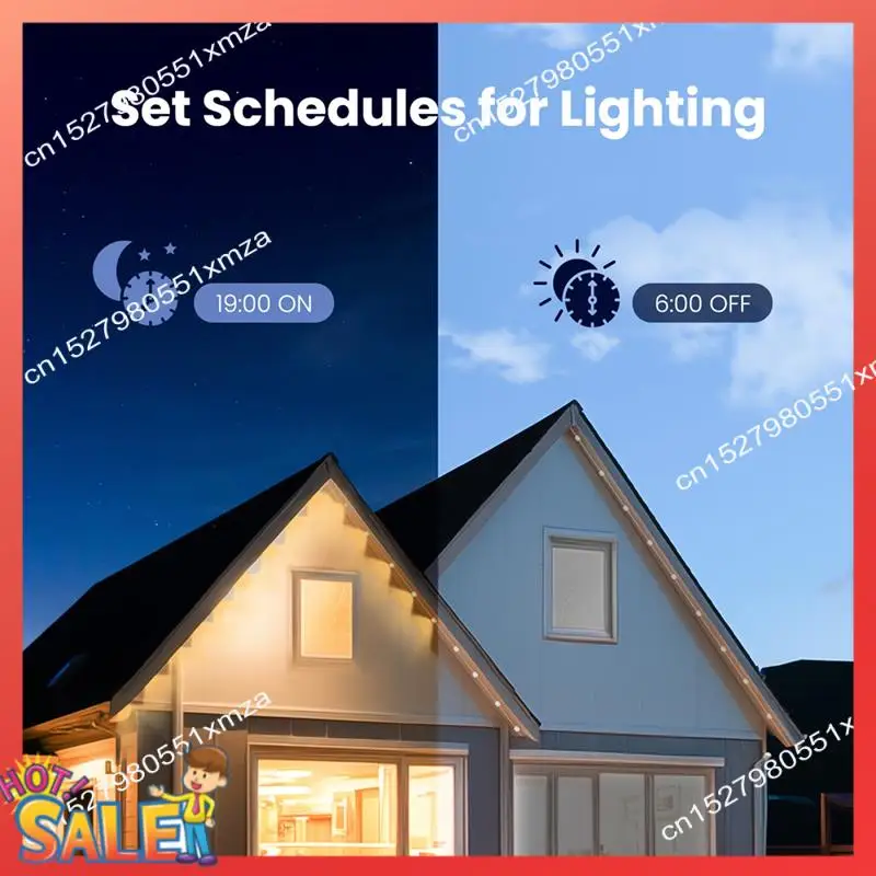 ABCL Tuya Wifi Smart Eaves cadena de luz LED al aire libre IP67 impermeable RGB Color RF Control remoto para Alexa Google Home