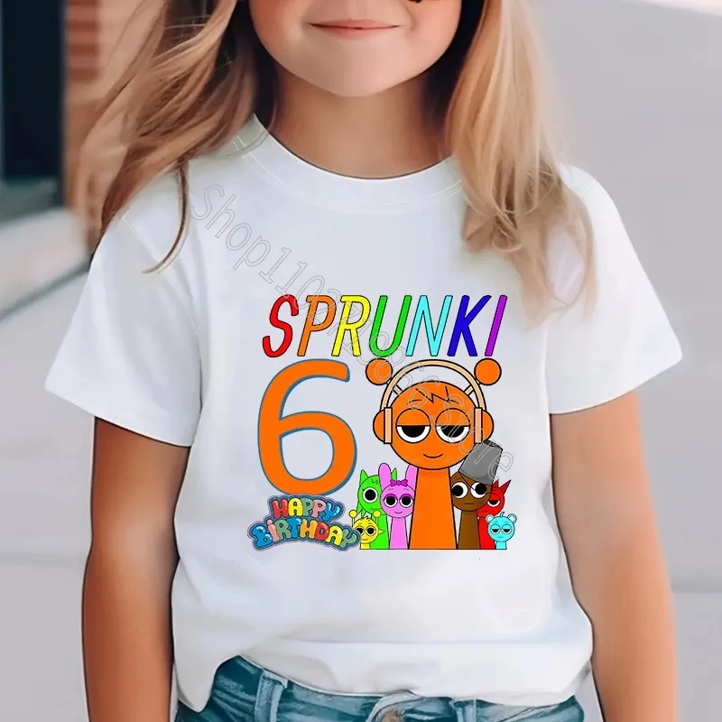 ملابس أطفال Sprunki Incredibox للأولاد والبنات لحفلات أعياد الميلاد تي شيرت مطبوع عليه رسومات كرتونية وأكمام قصيرة ملابس علوية مريحة رائعة