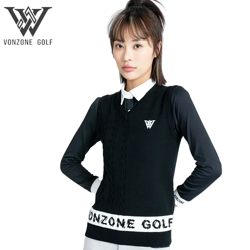 

Spring Autumn Women Golf Clothing Girl Sweater Vest Outdoor Casual Knitted Sweater Simple Fashion Versatile Knit Top Jackets