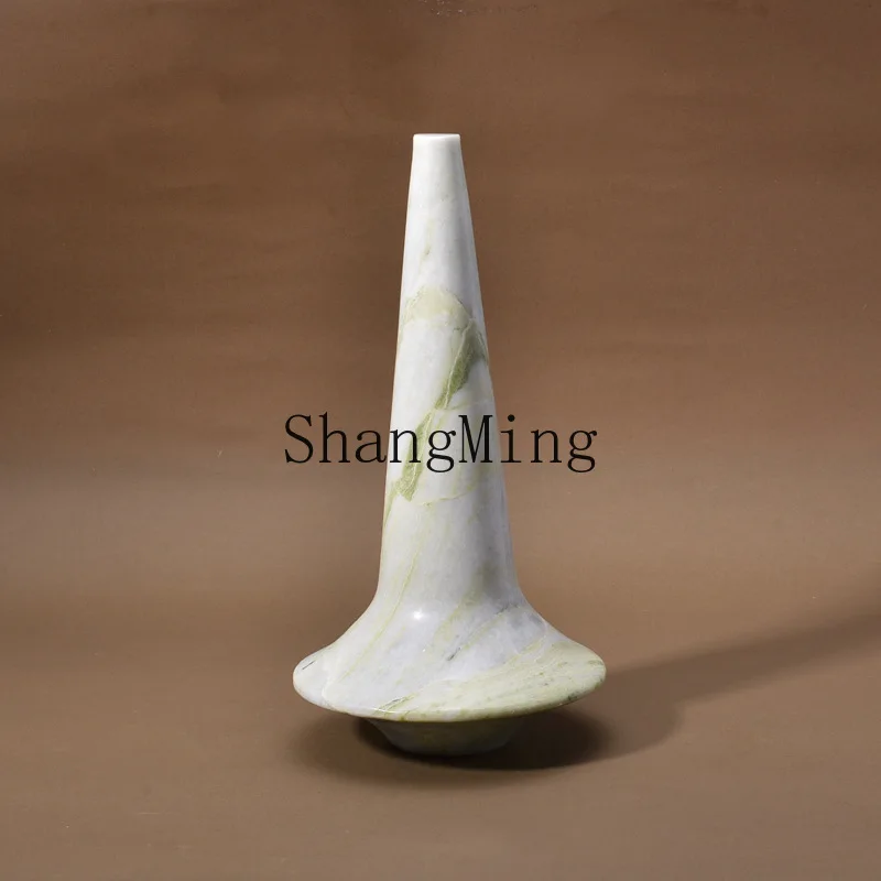 SM creative flying saucer tower type natural marble vase flower insert light luxury desktop ornament