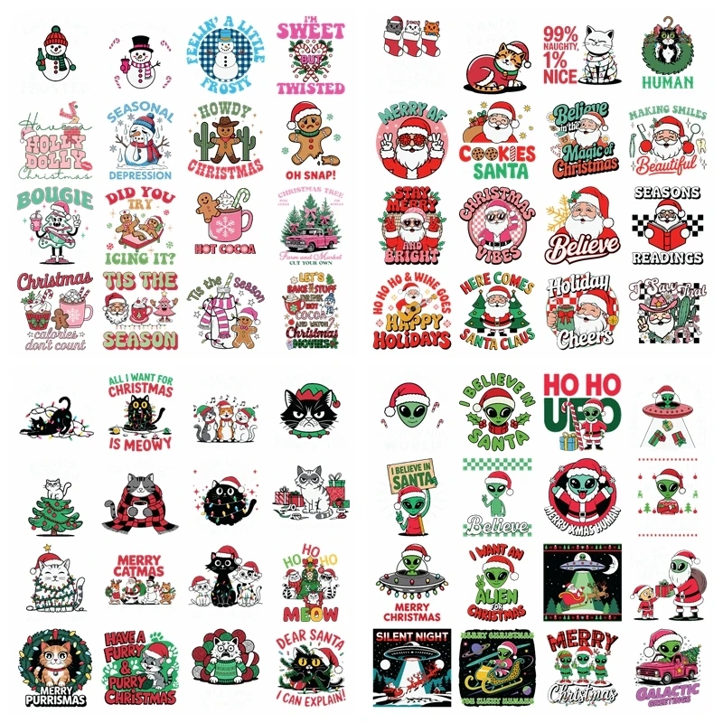 

Рождественский Санта-пряничный человечек, Рождественский теплопередающий виниловые наклейки для кукольной одежды, украшение «сделай сам»