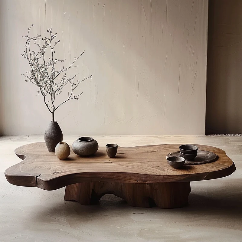 Wood Minimalist Coffee Table Aesthetic Unique Simple Clear Designer Side Table Decoration Antique Couchtisch Home Furniture