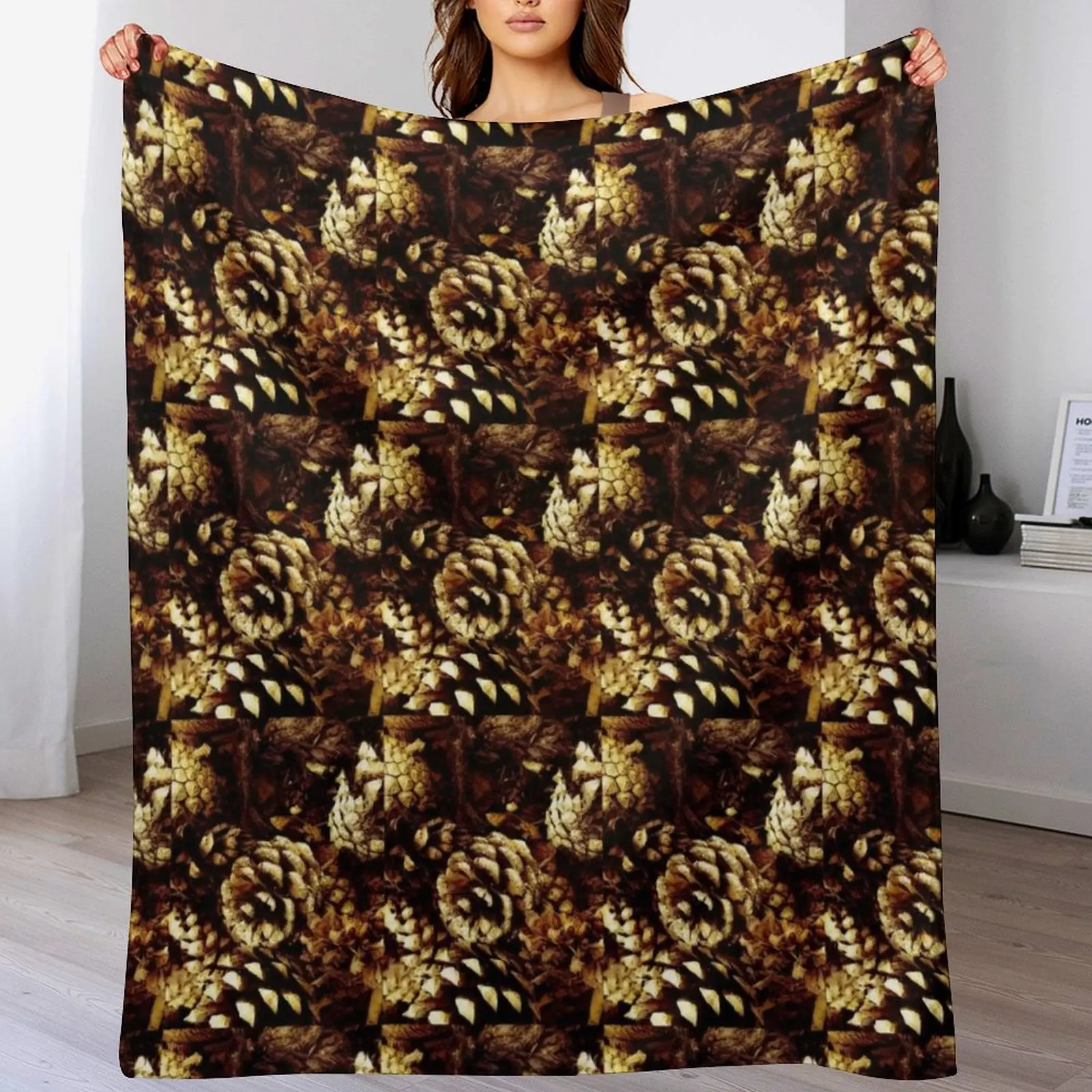 Pine Cones Throw Blanket for sofa bed plaid anime Blankets