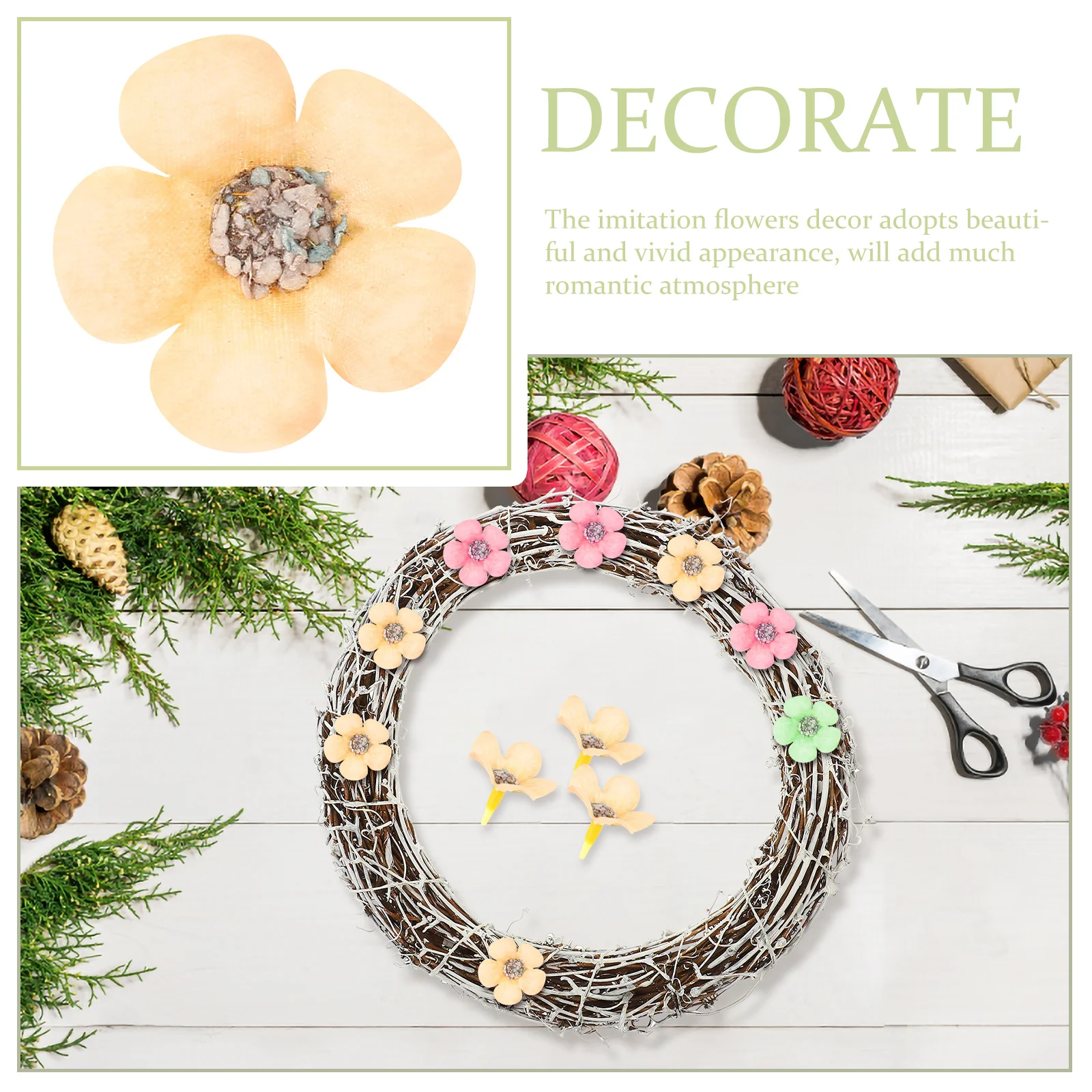 

100pcs Mini Silk Daisy Artificial Flower Heads Fake Flowers For Crafts Diy Decoration Wedding Party Favours Bulk Faux Flowers