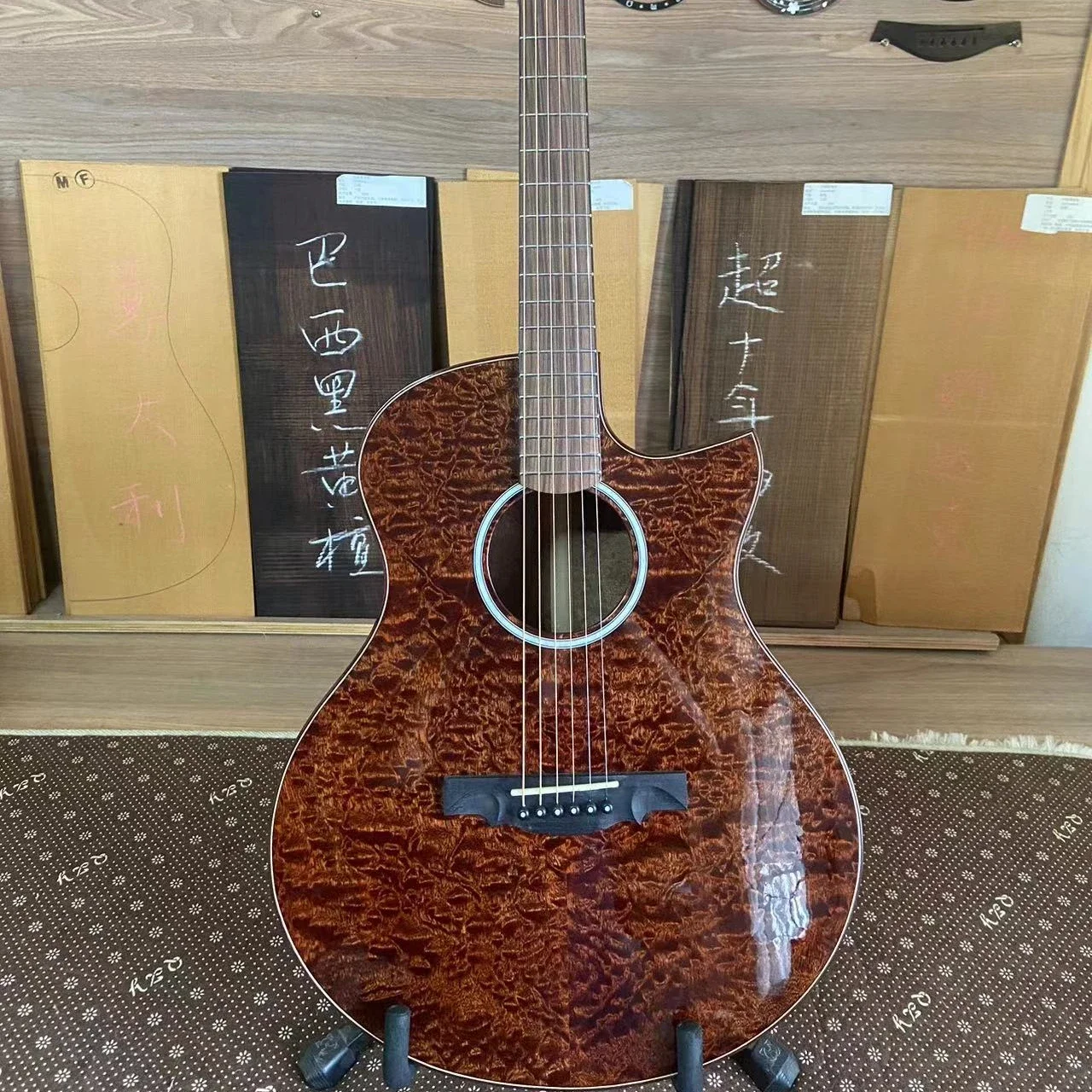 JD-920 Geake Custom All Solid Hoge kwaliteit handgemaakte sparren sapele akoestische elektrische gitaar