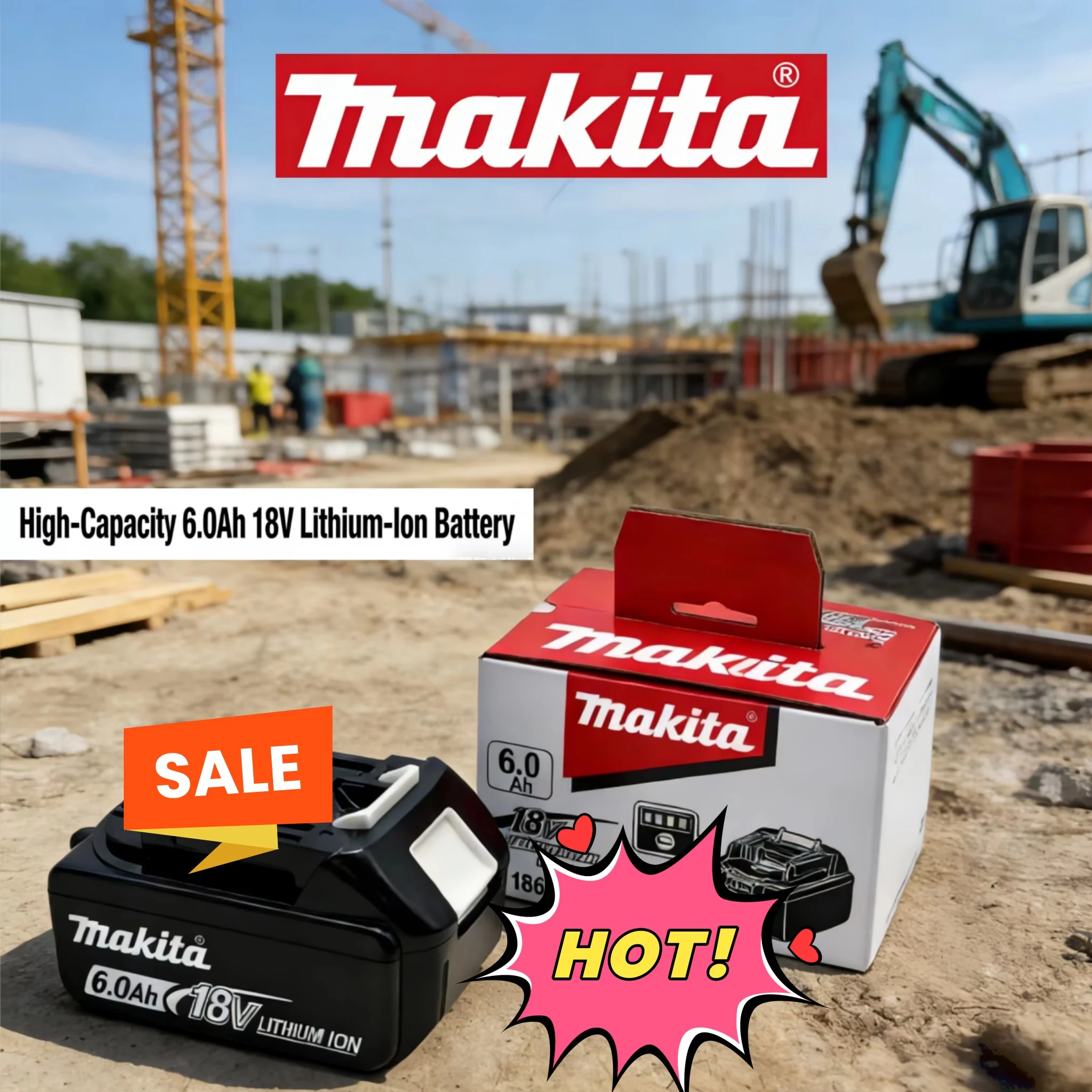 

Оригинальный литиевый аккумулятор Makita 18В 6Ач для замены BL1860B BL1840 BL1830B BL1850B BL1850 BL1860 BL1815 - Подлинный