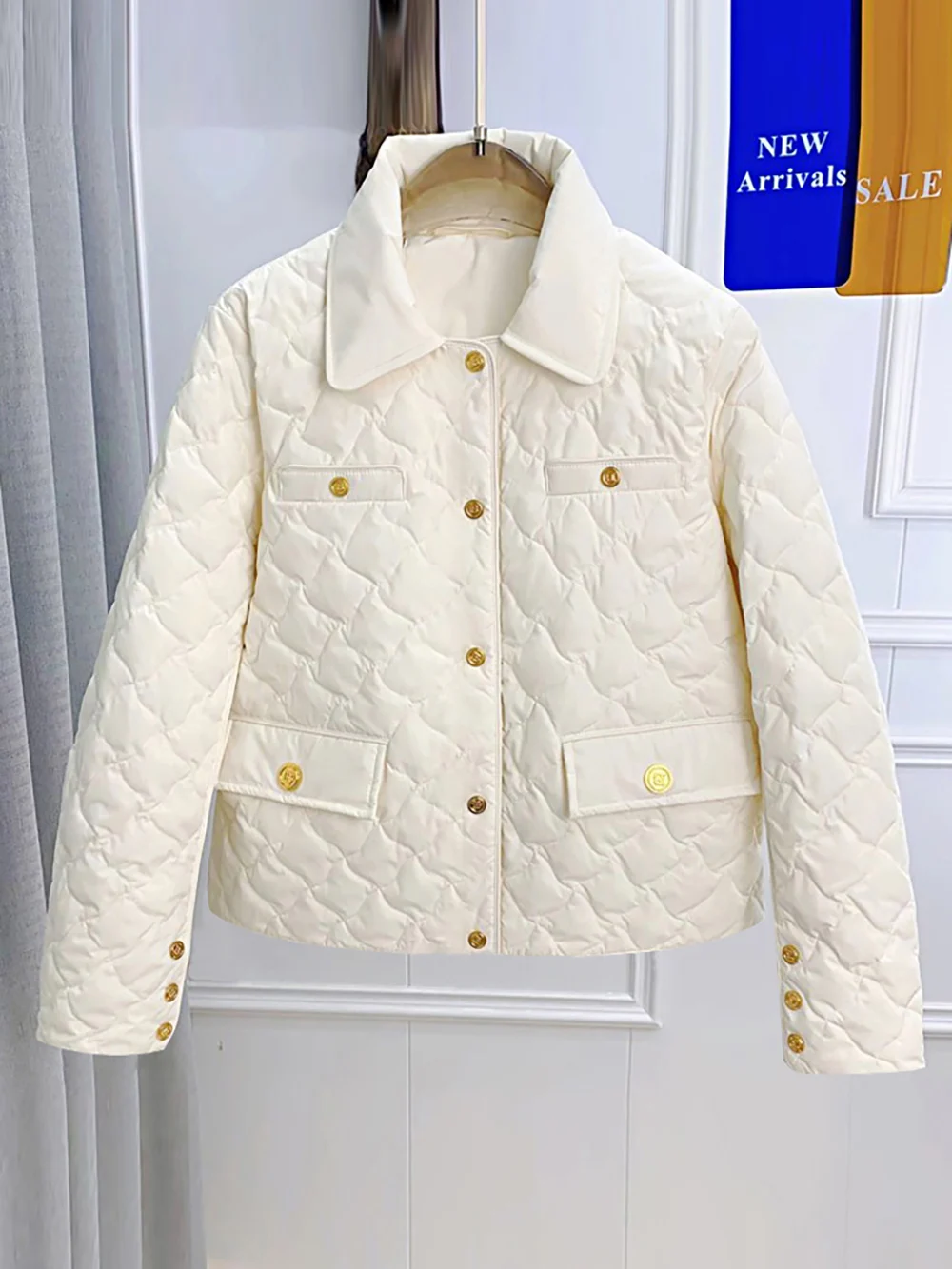 Fashion Down Cotton Jacket Women Autumn Winter Lightweight Cotton Coats Solid Single-breasted Quilted Jackets Female Outerwear