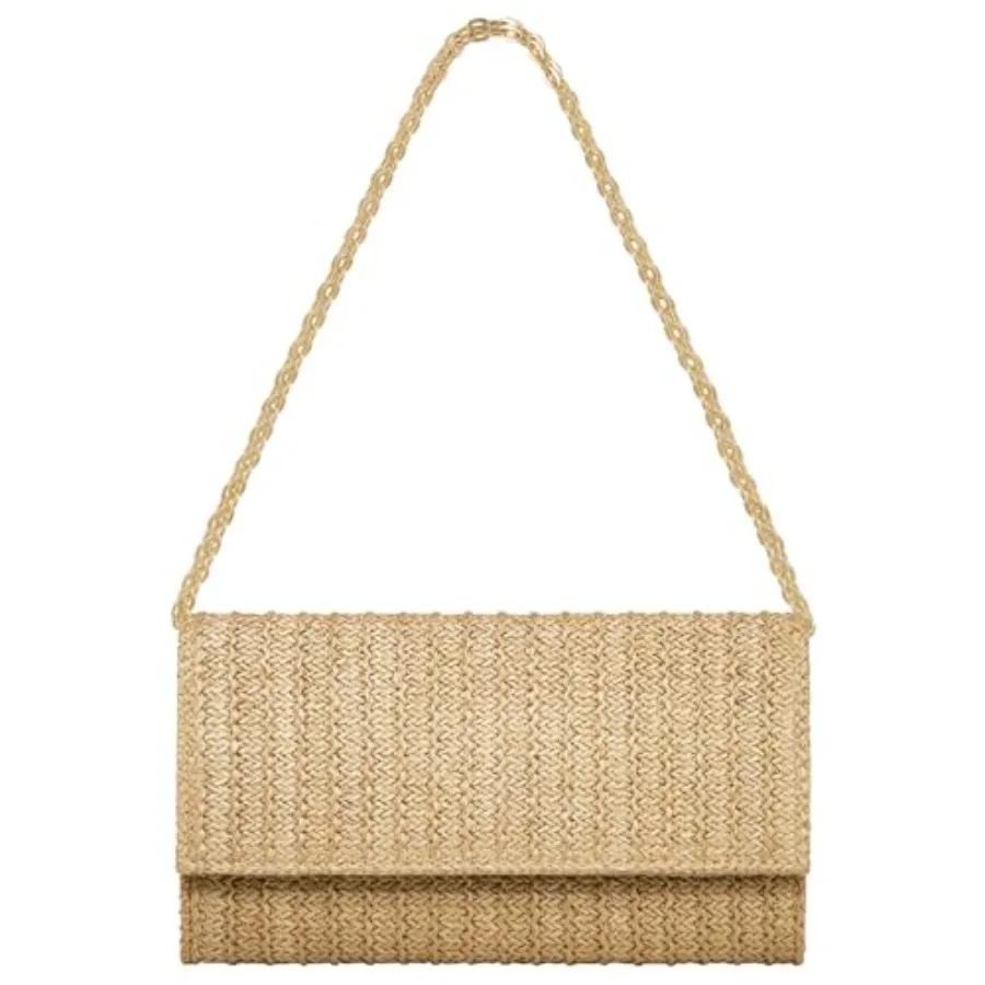 

Kseymeir Straw Clutch Purse Shoulder Crossbody Bag Envelope Purse Raffia Handbag for Summer Beach Travel 2026 Trendy Straw Summ