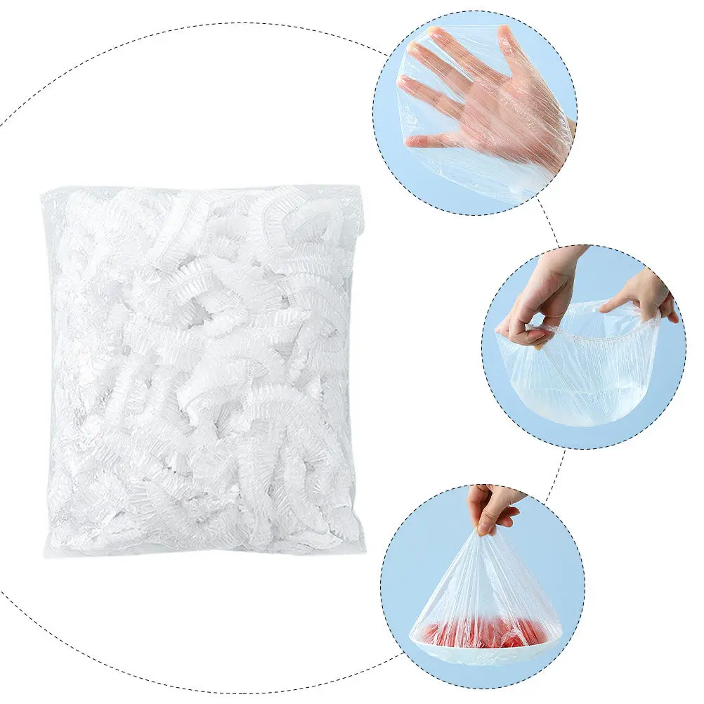 200Pcs Disposable Food Preservation Cover Elastic Stretchable Bowl Plate Wrap Cover Kitchen Gadget Freshness Retainer