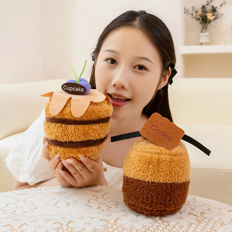 10 cm Cartoon Nette Dessert Plüsch Puppe Cookie Cupcake Schweizer Rolle Käse Kaffee Schokolade Kuchen Plüsch Spielzeug Wohnkultur Geschenk für Kinder