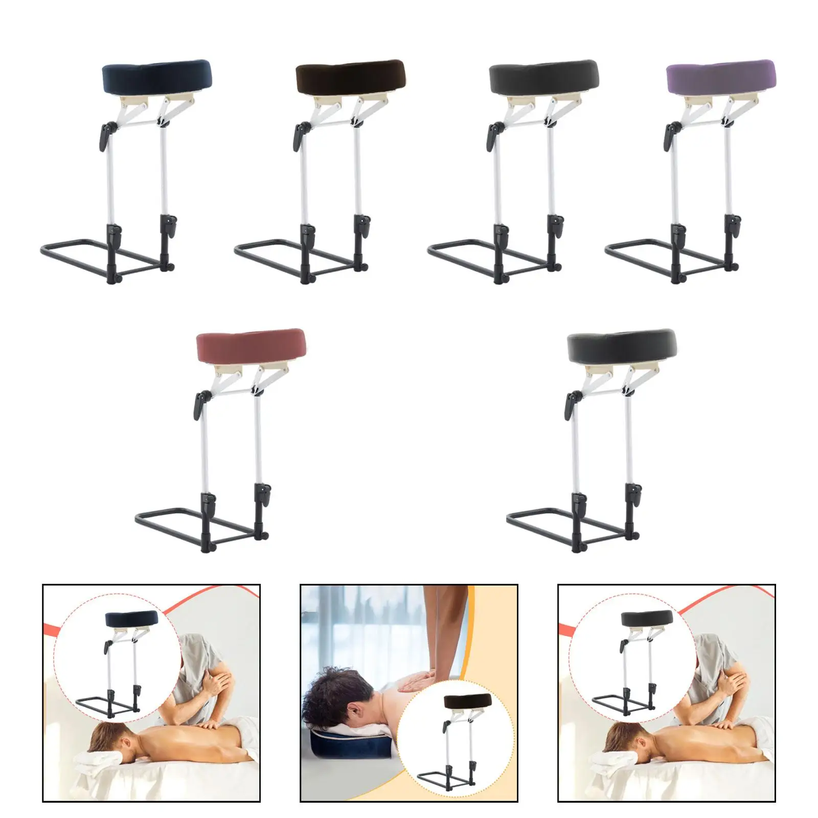 Massager Head Rest for Mattress Adjustable Angle Portable Comfortable Resuable Sturdy Accessory for Salon SPA Home Beauty Bed