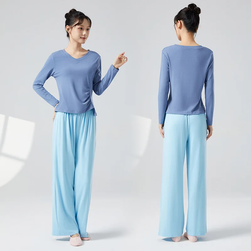 ملابس تدريب الجسم الحديثة الجديدة، قمم، ملابس الرقص الكلاسيكية، سراويل ممارسة الرقص، التدريب الأساسي الفضفاض للسيدات