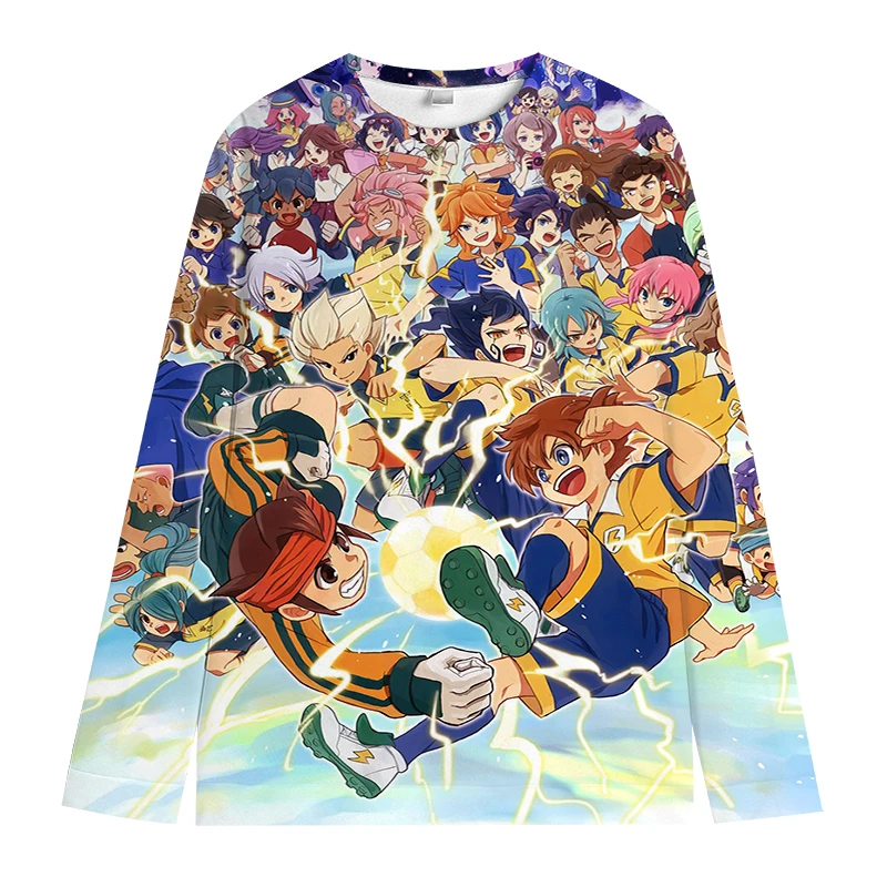 Inazuma Eleven Go Sweatshirts For Boys Cartoon Print Long Sleeve Tops Crew Neck Sweatshirts Autumn Kids Clothes Casual Pullovers