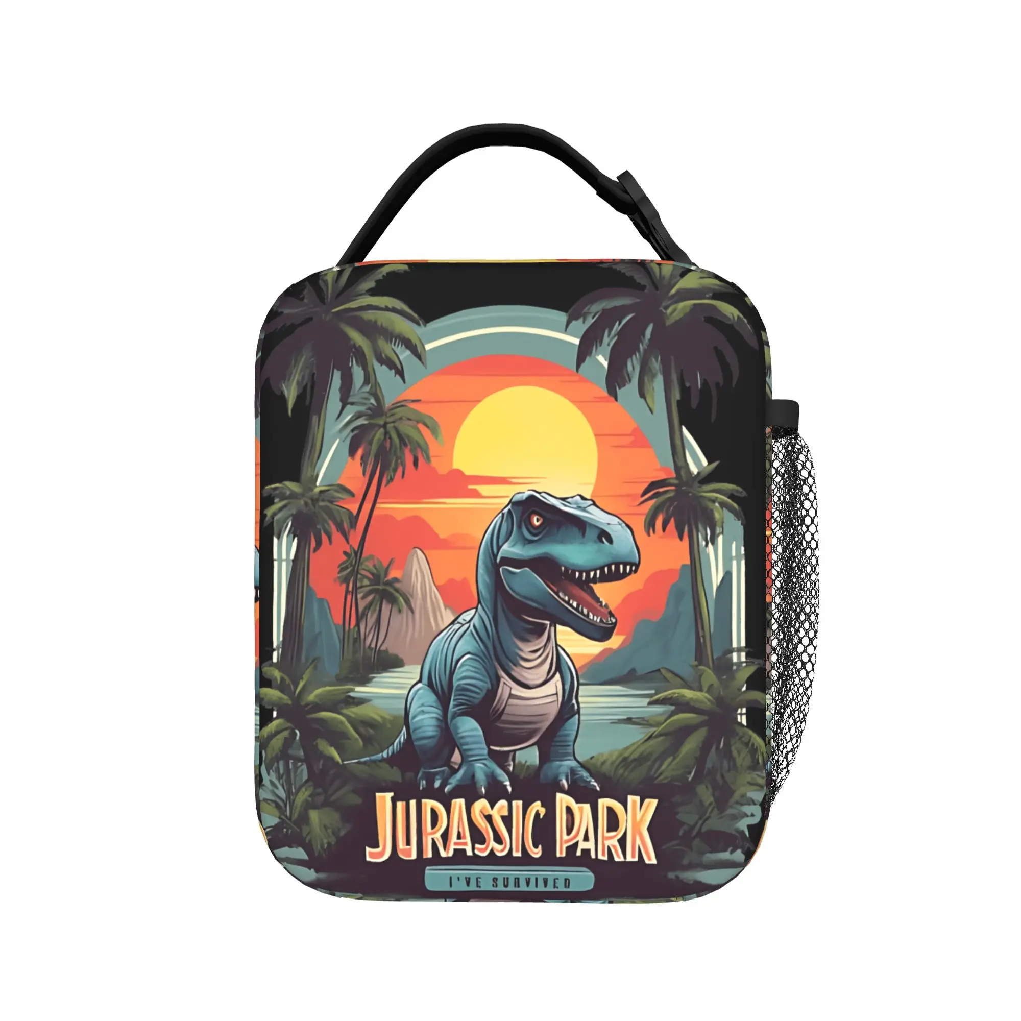 

Jurassics Parks Dinosaur Lunch Bag Meme Leisure Lunch Box Picnic Portable Thermal Lunch Bags For Unisex Oxford Print Cooler Bag