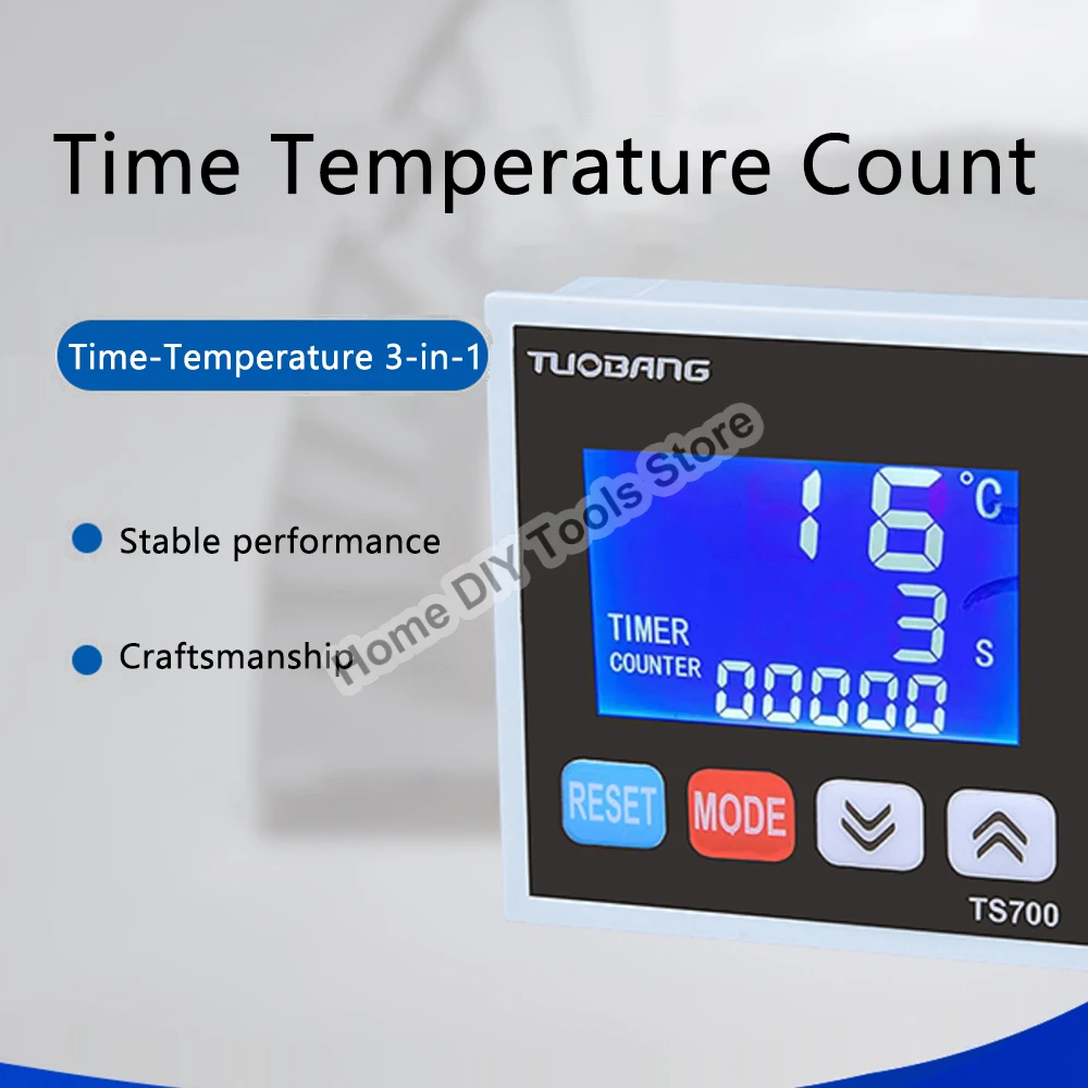 3 EM 1 Digital Controlador de Temperatura AC100 ~ 240V Temporizador Contando Termostato Termostato Aquecimento/Regulador Temperatura de Resfriamento