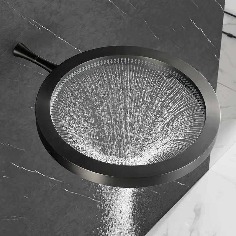 الفاخرة 400 مللي متر التعميم الأمطار دش سماعات رأس عدة ماتي الأسود راحة نظام دش الماء الساخن البارد صنبور صمام النحاس ، رمادي