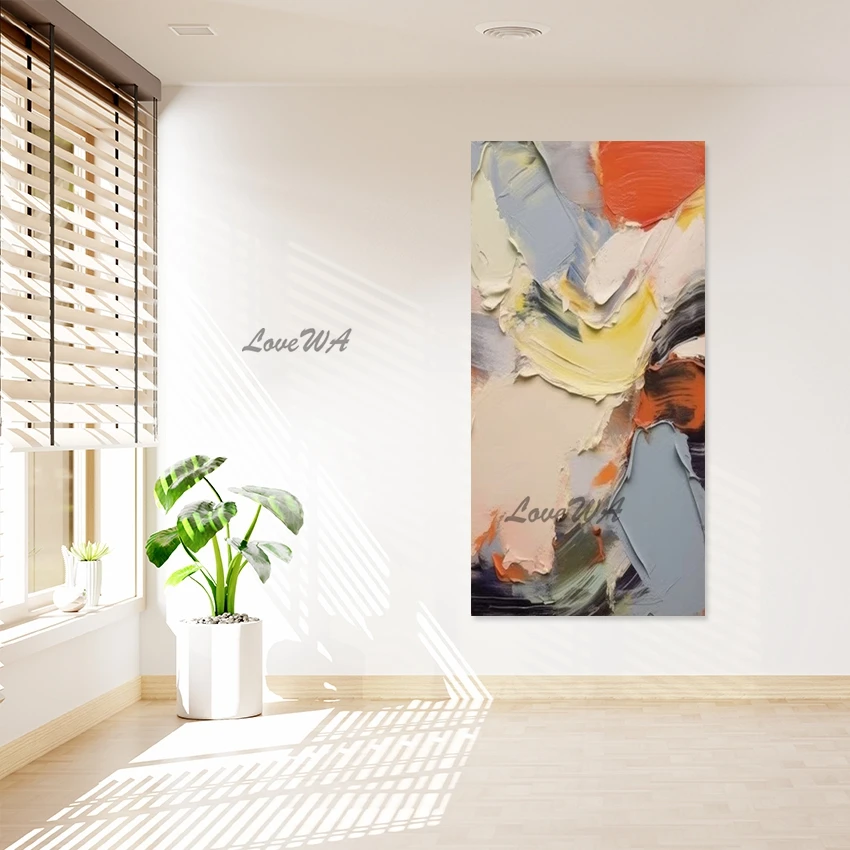 

Большой размер, толстая акриловая абстрактная художественная картина ручной работы, произведения искусства с ножом, современный настенный холст, предметы домашнего декора, без рамы