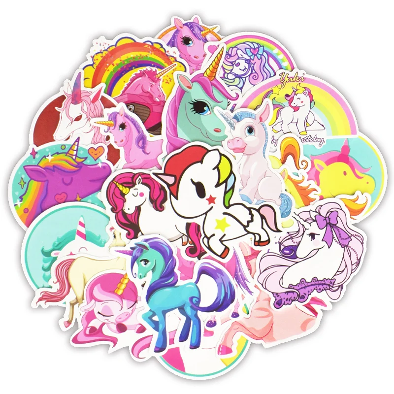 30 PCS Unicorn Cartoon Stickers for Kid Decorative Sticker for Mobile Phone Cars Bicycle Skateboard Laptop Waterproof Stickers