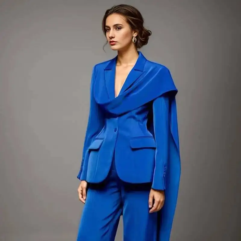 DAET Fashion Wine Red Irregular Scarf Spliced Blazer Women's Lapel Loose Fit Long Sleeve Suit Jacket New  1DNKYT