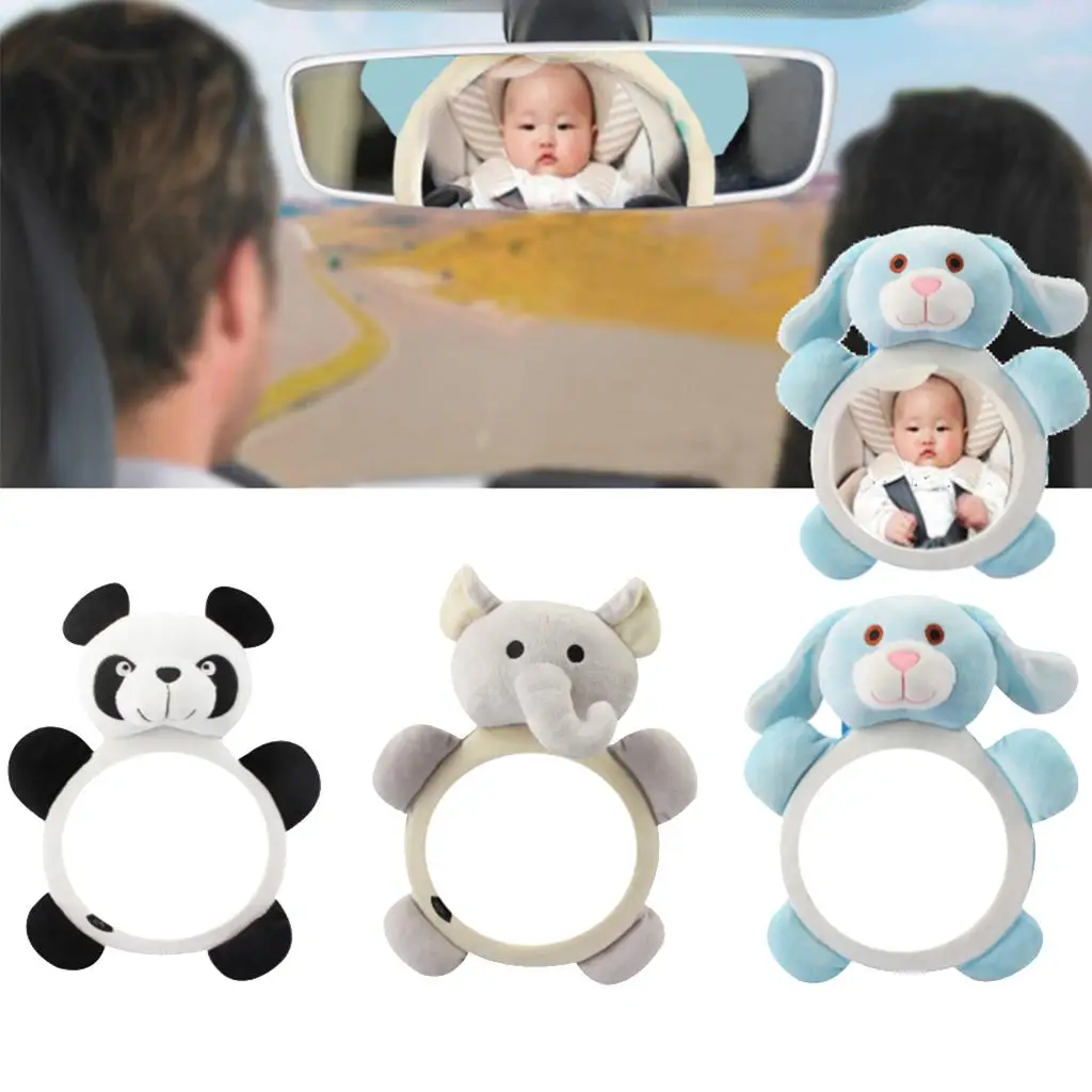 Plush Infant Car Seat Inside Mirror Back Seat Rear View for Children Accessories and Baby Crib Toy