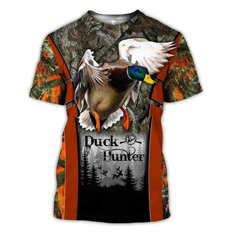 Best Selling 2024 Camouflage Hunting Animal Rabbit Men\'s Summer Casual Oversized 3D T-Shirt Street Fashion Short Sleeve Tops