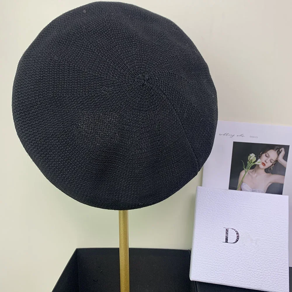 RB Deco Breathable Sweet Style Versatile Casual Painter Artist Beret adjustable bud Hat Women\'s Stylish Beret Hat With Diamonds