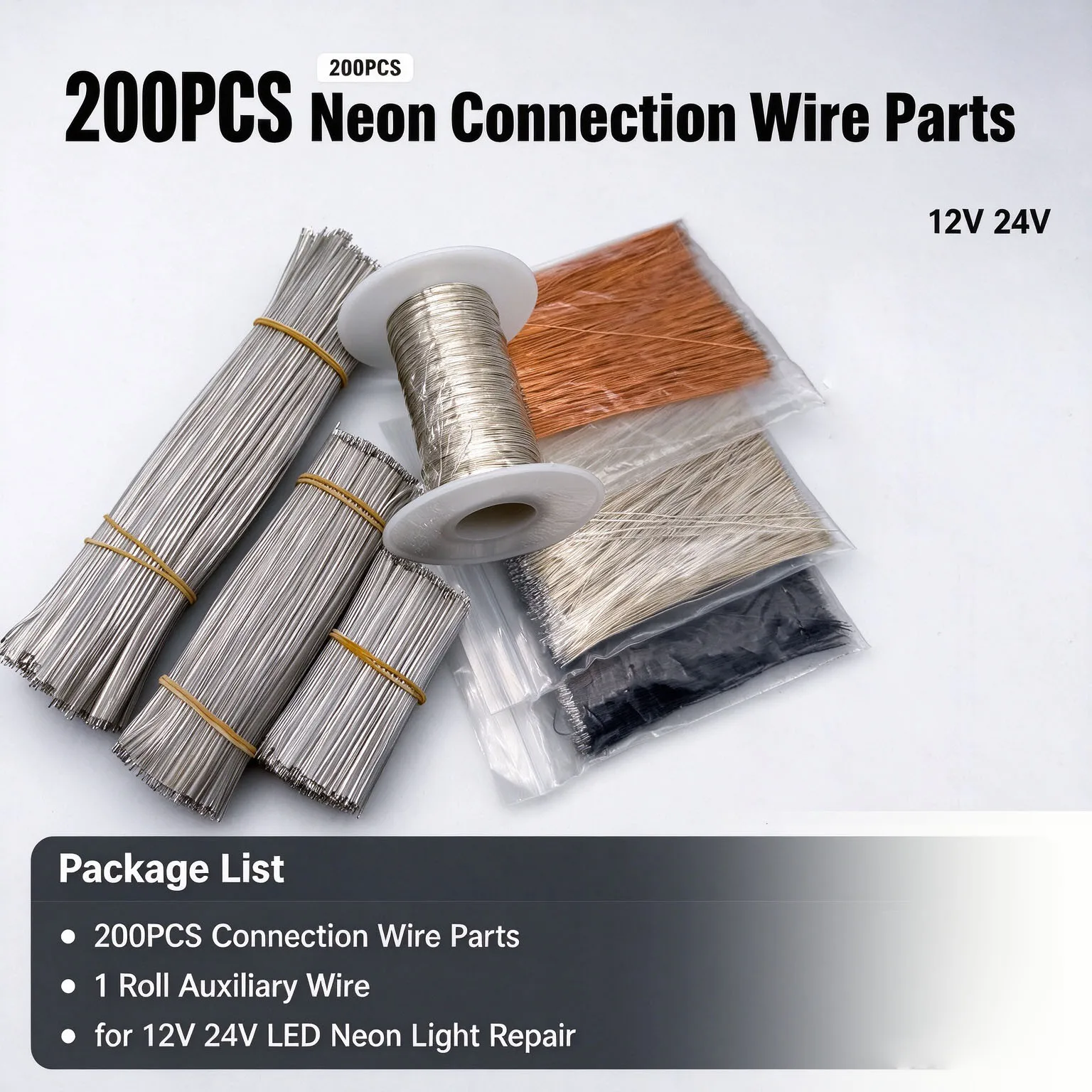 12V 24V LED Neon Lamp Repair Component , 200PCS Intermediate Connection Wire for Soldering
