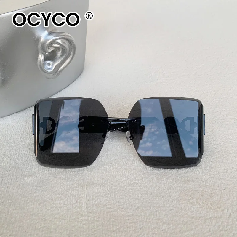 Steampunk Randlose quadratische Sonnenbrille Männer Frauen 2025, Luxusmarke Designer Metall Sonnenbrille Stilvolle gebogene Farbtöne Brillen UV400 – Detail 6