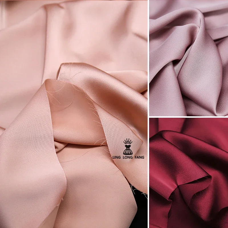 Imitation Acetic Acid Satin Fabric Summer Breathable Silk Slippery Drop Dress Strap Skirt Wholesale Cloth Per Meter for Sewing